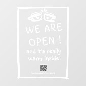 Groot, modern, koffieshopbelbord raamsticker (Vel)