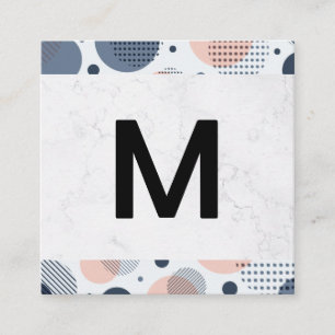 Groot modern monogram   Geometrische achtergrond Vierkante Visitekaartje