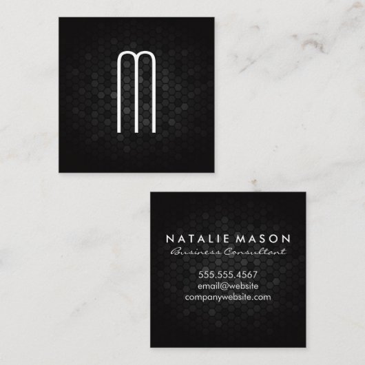 Groot modern Monogram | Geometrische achtergrond Vierkante Visitekaartje (Voorkant / Achterkant)