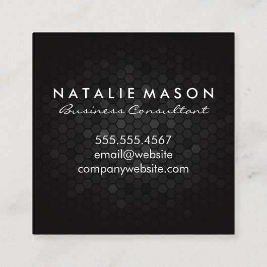 Groot modern Monogram | Geometrische achtergrond Vierkante Visitekaartje (Achterkant)