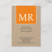 Groot modern monogram Professional Premium Kraft Visitekaartje (Voorkant)