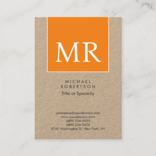 Groot modern monogram Professional Premium Kraft Visitekaartje