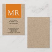 Groot modern monogram Professional Premium Kraft Visitekaartje (Voorkant / Achterkant)