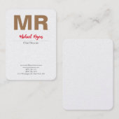 Groot modern monogram Professional Premium Pearl Visitekaartje (Voorkant / Achterkant)