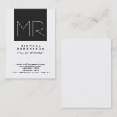 Groot modern monogram professioneel Visitekaartje (Voorkant / Achterkant)