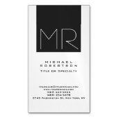 Groot modern monogram professioneel Visitekaartje Magnetisch Visitekaartje (Voorkant Verticaal)