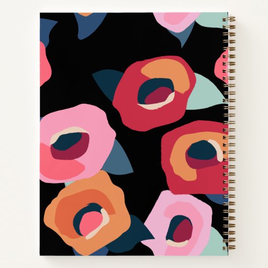 Groot modern roze zwart blokblad notitieboek (Achterkant)