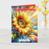 Groot modern uniek elegant zonnebloem Collectie Kaart (Gele Bloem)