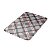 Groot, modern, zwart, wit, grijs en rood badmat (Gekanteld)