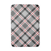 Groot, modern, zwart, wit, grijs en rood badmat (Voorkant Verticaal)