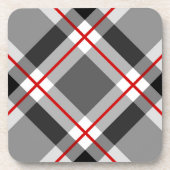 Groot, modern, zwart, wit, grijs en rood bier onderzetter (Voorkant)