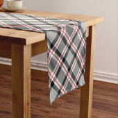 Groot, modern, zwart, wit, grijs en rood korte tafelloper (Voorbeeld)