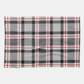 Groot, modern, zwart, wit, grijs en rood theedoek (Horizontaal)