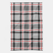 Groot, modern, zwart, wit, grijs en rood theedoek (Verticaal)