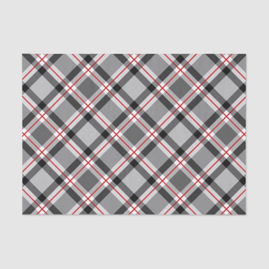Groot, modern, zwart, wit, grijs en rood tissuepapier (Voorkant)