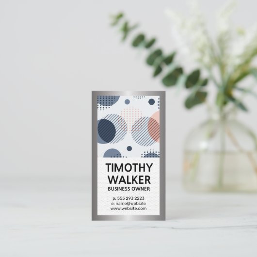 Groot Monogram | Abstract Moderne Geometrisch Visitekaartje (Staand voorkant)