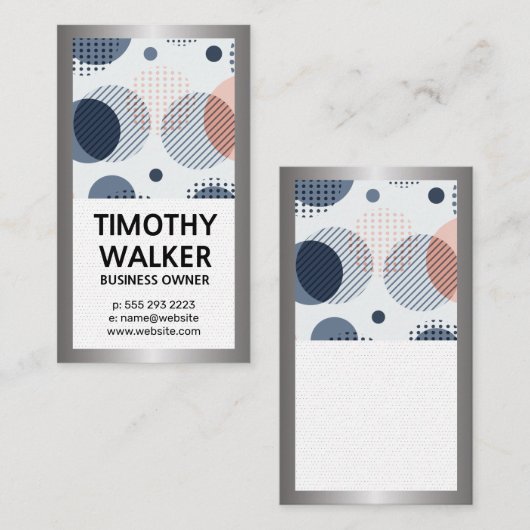 Groot Monogram | Abstract Moderne Geometrisch Visitekaartje (Voorkant / Achterkant)