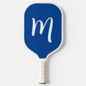 Groot monogram Elegant Script Blue Pickleball Paddle (Achterkant)