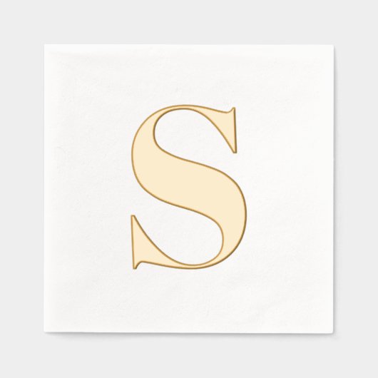 Groot monogram elk Initiaal Folie Servetten (Voorkant)