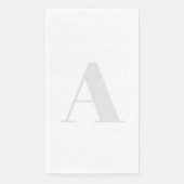 Groot monogram Elk Initiaal Neutraal Licht Grijs Servet (Voorkant)