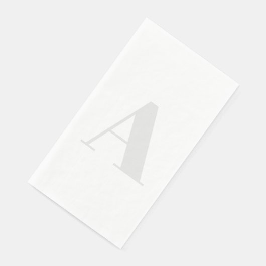 Groot monogram Elk Initiaal Neutraal Licht Grijs Servet (Hoek)