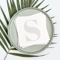 Groot monogram Elk Initiaal Neutraal Licht Grijs