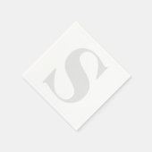 Groot monogram Elk Initiaal Neutraal Licht Grijs Servet (Hoek)