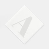 Groot monogram Elk Initiaal Neutraal Licht Grijs Servet (Hoek)