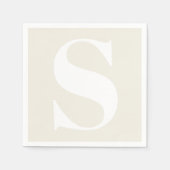 Groot Monogram Elk Initiaal op neutraal beige Servet (Voorkant)