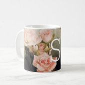 groot monogram Floral Koffiemok (Voorkant links)