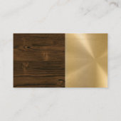 Groot monogram | houtnerf goud metallic visitekaartje (Achterkant)