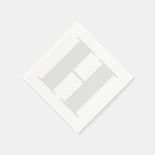 Groot monogram Initiaal Neutraal Licht Grijs Servet (Hoek)