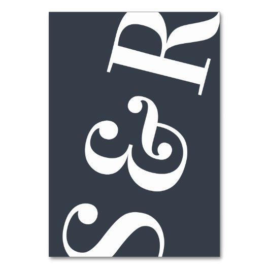 Groot monogram modern Eenvoudig tabelnummer Kaart (Achterkant)