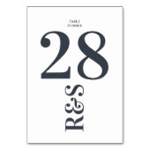 Groot monogram modern Eenvoudig tabelnummer Kaart (Voorkant)