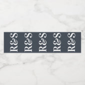 Groot monogram modern Eenvoudig waterflesetiket Waterfles Etiket (Enkel label)