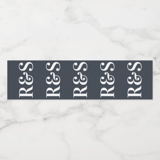 Groot monogram modern Eenvoudig waterflesetiket Waterfles Etiket (Enkel label)