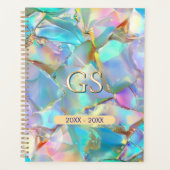 Groot monogram of naam en datum op Opal Planner (Voorkant)