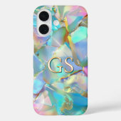 Groot monogram of naam op opaal Case-Mate iPhone case (Achterkant)