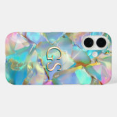 Groot monogram of naam op opaal Case-Mate iPhone case (Achterkant (horizontaal))