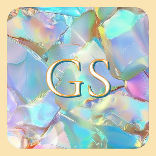 Groot monogram of naam op opaal kartonnen onderzetters