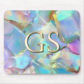 Groot monogram of naam op opaal muismat (Voorkant)