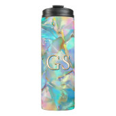 Groot monogram of naam op opaal thermosbeker (Voorkant)