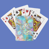 Groot monogram op opaal pokerkaarten