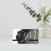 Groot monogram | zwarte Waterverf Visitekaartje (Staand voorkant)
