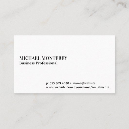 Groot monogram | zwarte Waterverf Visitekaartje (Achterkant)