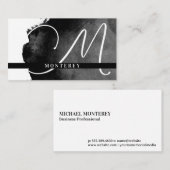 Groot monogram | zwarte Waterverf Visitekaartje (Voorkant / Achterkant)