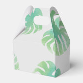 Groot monstera laat groen botanische bruiloft over bedankdoosjes (Achterkant)