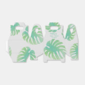 Groot monstera laat groen botanische bruiloft over bedankdoosjes (Uitgevouwen)