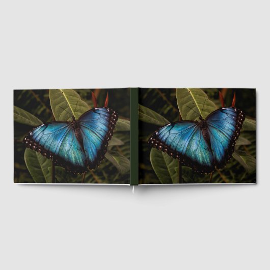 Groot, mooi, blauw, vlinder gastenboek (Volledig)