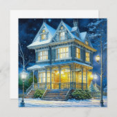 Groot mooi Victoriaans huis met kerst (Voorkant / Achterkant)